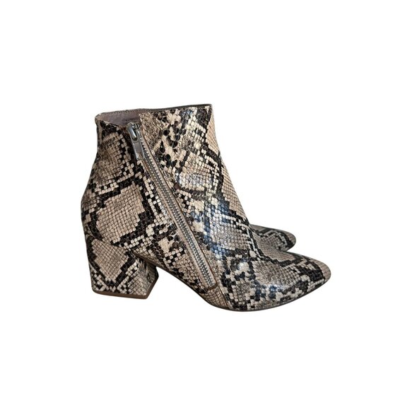 STEVE MADDEN Checkmate Side Zip Snake Print Ankle Boots Sz 7 - Picture 3 of 8